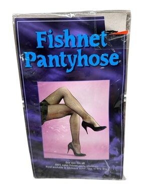 Fun World Fishnet Pantyhose Black One Size Fits All 100% Nylon
